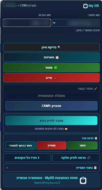 מסך העבודה של מערכת התיווך: סנכרון בין ה-CRM לקומפלוט, ניווט בין תיקים וסטטוס התיקים הפתוחים